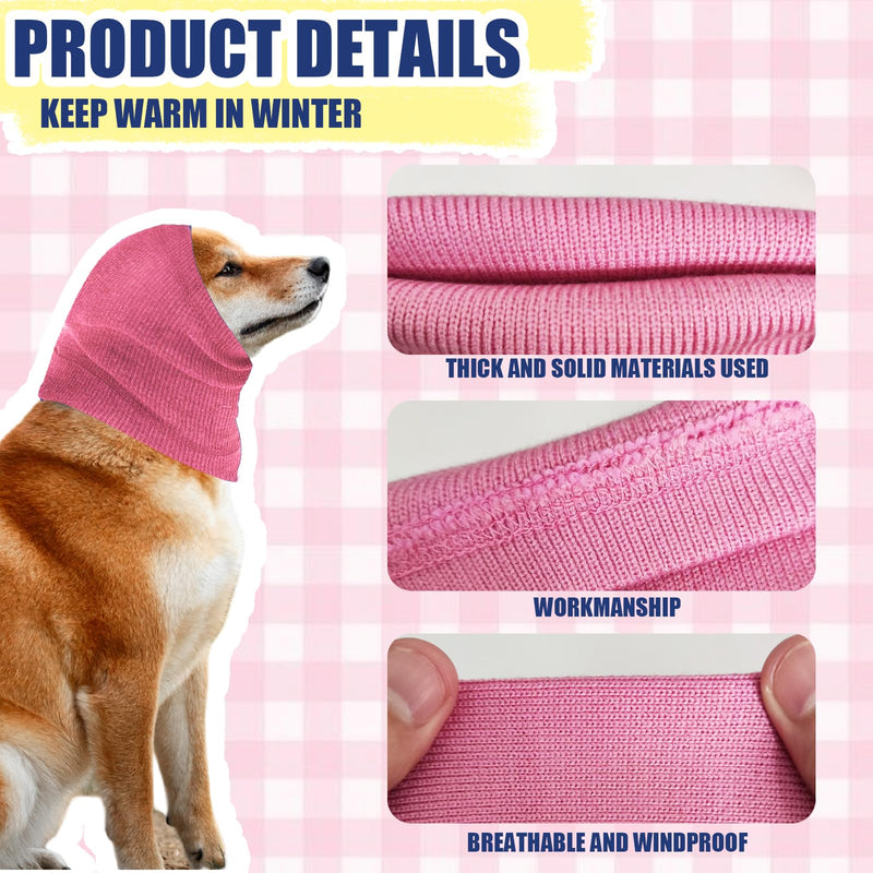 Dog Calming Hoodie Head Cover Sleeves, Dog Ear Covers for Noise Protection, No Flap Ear Wrap for Dog Anxiety Relief and Calming, Dog Ear Muffs for Dogs Pet Neck and Ear Warmer (Small, Pink) Small - PawsPlanet Australia