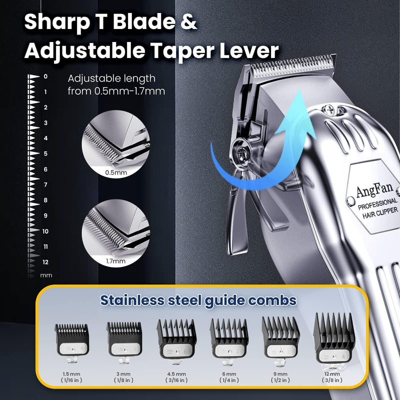 Professional Hair Clippers for Men - Cordless Clippers & Trimmers Set with LCD Display, 7200RPM High-Speed Motor, 5H Runtime, Wall-Mountable Barber Tools for Home Use & Professional Barbers - PawsPlanet Australia