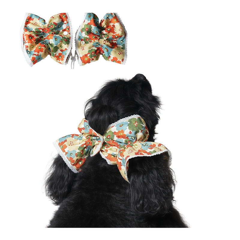 Dog Ear Snood for Long-Eared Dogs, Adjustable Dual Ear Loops with Clips, Prevent Ears from Dipping into Food for Mealtime, Decorative Hair Bands for Cocker Spaniel, Basset Hound, etc.