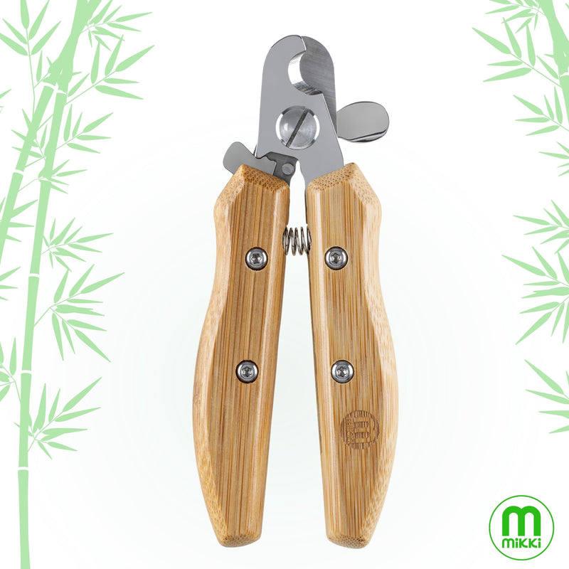 Mikki Bamboo Claw Clipper For Dogs & Cats, With Safety Stop to Reduce Risk of Over Clipping, Micro-serrated Blades for a Clean Cut, Blade Lock for Safe Storage, Suitable for All Pets, Small
