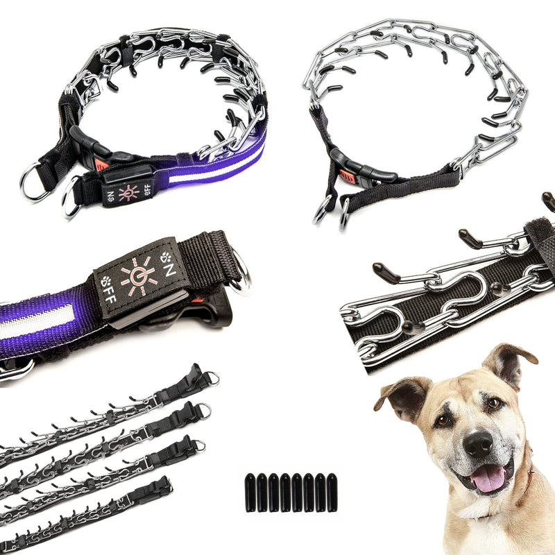 Nala’s World Dog Prong Training Collar, No Pull Pinch Safety Collar with LED Light, Comfort Tips and Quick Release Snap Buckle, for Small, Medium & Large Dogs - PawsPlanet Australia