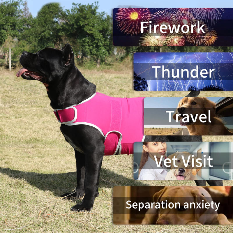 Dog Anxiety Relief Coat, Dog Anxiety Calming Vest Jacket for Thunderstorm,Travel, Fireworks,Vet Visits (Large, Rose) Large - PawsPlanet Australia