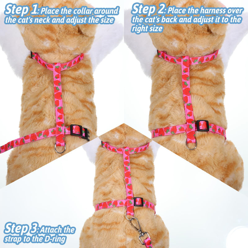 2 Pack Cat Harness and Leash with Collar Set, Adjustable Kitten Harness Escape Proof for Small Medium Cat Safe Walking and Travel, Lightweight Soft Comfortable - PawsPlanet Australia