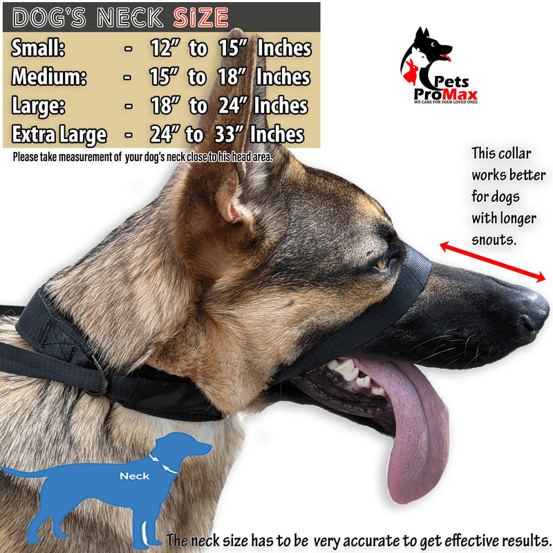 PetsProMax - Dog Headcollar for Pulling and Reactive Dogs; Behind Head Dog Leash Hook Lets You Walk Peacefully; Instantly Stops Your Dog Pulling. Dogs No-Pull Training HeadCollars. Red (M) Medium (M) - PawsPlanet Australia
