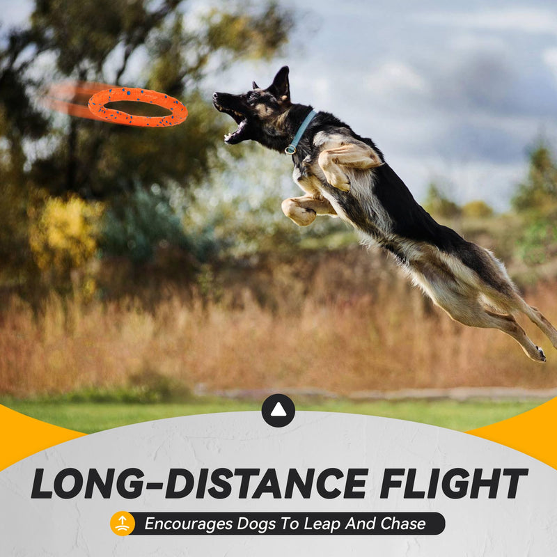 Dog Ring Toy, Tough Dog Toy, Dog Ring Chew Toy for Aggressive Chewers, Indestructible Dog Flying Discs for Throwing Catching, Water Floating Dog Training Ring for Medium Large Breeds, Orange Orange - φ9 inches - PawsPlanet Australia