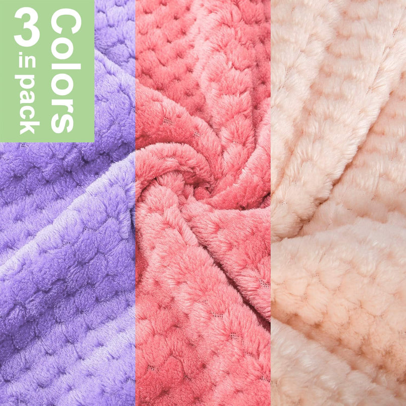 POMIU Dog Sweater, Dog Sweaters for Small Medium Dogs or Cat, Warm Soft Flannel Pet Clothes for Dogs Girl or Boy, Dog Shirt Coat Jacket (Peach+Purple+Rose, Medium) Peach+Purple+Rose - PawsPlanet Australia