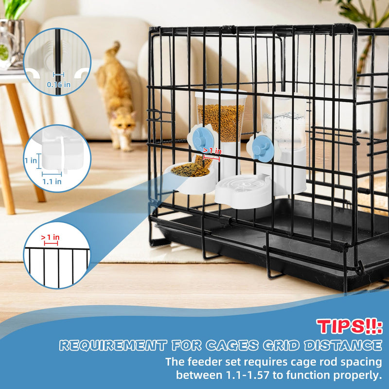 2 Pack Hanging Automatic Pet Food Water Dispenser, Auto Rabbit Feeder and Water Bottle Set for Cage, Food and Water Bowls for Cat Bunny Chinchilla Hedgehog Guinea Pig Ferret cage Accessories - PawsPlanet Australia