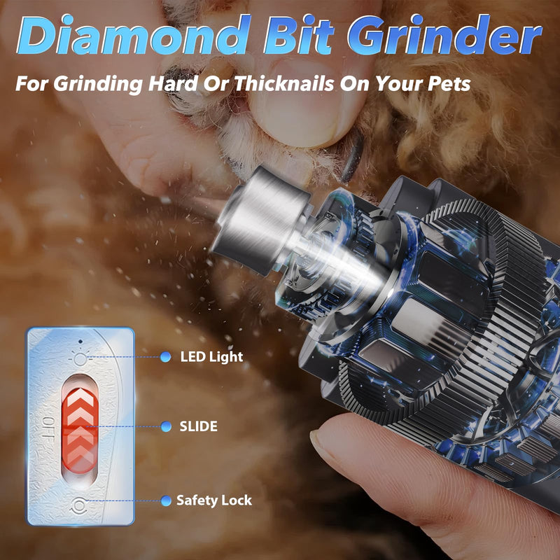 2 in 1 Dog Nail Clippers and Grinder with Lights & Cat Nail Clipper for Large Medium Small Dogs Cats Nail Trimmers USB Rechargeable with 2 LED Lights Dog Claw Care for Non-Black Nails 6th Generation Black - PawsPlanet Australia