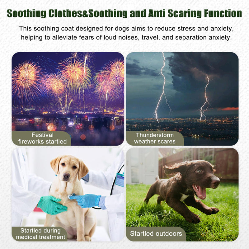 Dog anxiety jacket, 2-in-1Calming Anxiety Jacket for Dogs with Soft Ear Muffs, Reflective Strips for Thunder, Fireworks, Travel & Separation Anxiety, Relief Stress (M(Chest Girth:45-54CM)) M(Chest Girth:45-54CM)