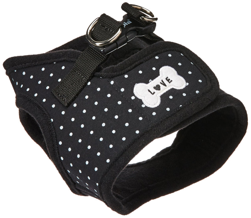 Puppia Dotty Step-in Vest Dog Harness No Pull No Choke Easy Wear Training Walking for Small Dog, Medium, Black - PawsPlanet Australia