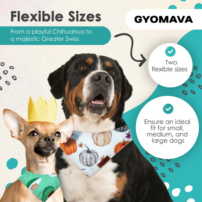 GYOMAVA® Summer Dog Bandana – Reversible Puppy Bandana for Boy & Girl – Stylized Triangle Scarf – Soft, Washable, Lightweight – for Small, Medium, Large & XL Dogs, Outdoor Pet Accessory Small-Medium - PawsPlanet Australia