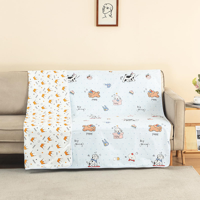 WenBags Waterproof Dog Bed Cover 70 * 78 Inches Throw Size,Pet Hair Resistant Reversible Couch Cover Mattress Protector,Leakproof Bed Liner/Sheet/Blanket for Adults Elderly Pets (Cute Dogs, 70 * 78) 70*78 Cute Dogs - PawsPlanet Australia