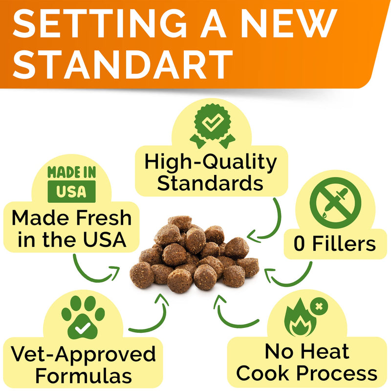 Vet Strength Dog Probiotics Treats - 1 Billion CFU + Digestive Enzymes + Prebiotics - Chewable Fiber Supplement w/ Pumpkin - Allergy, Diarrhea, Gas, Constipation, Upset Stomach Relief - Chicken