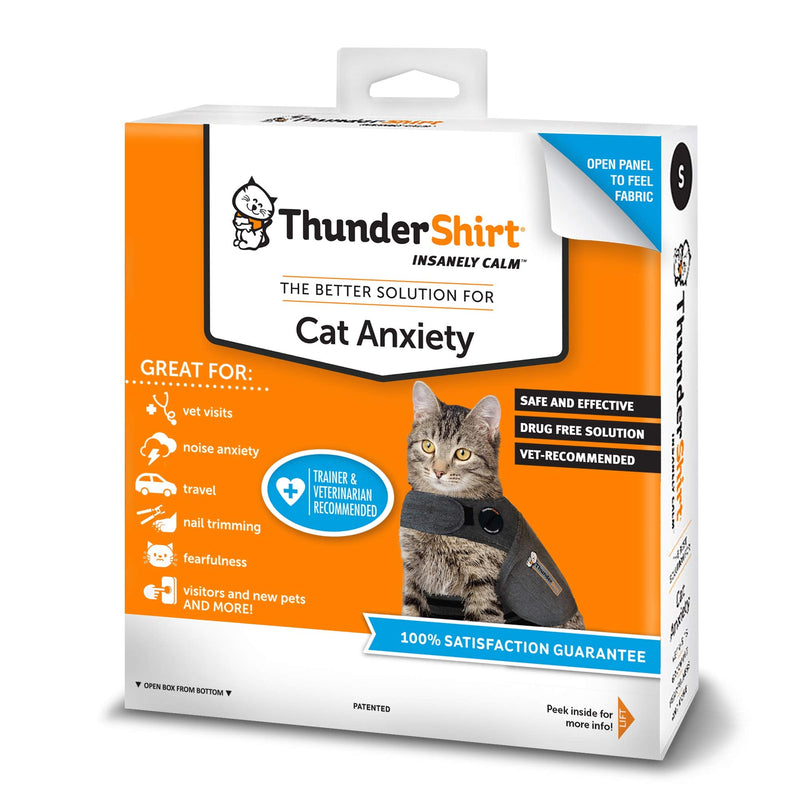 Thundershirt Classic Cat Anxiety Jacket, Heather Gray, Medium (9 to 13 lbs), THU-009 Medium (9 to 13 lbs) - PawsPlanet Australia