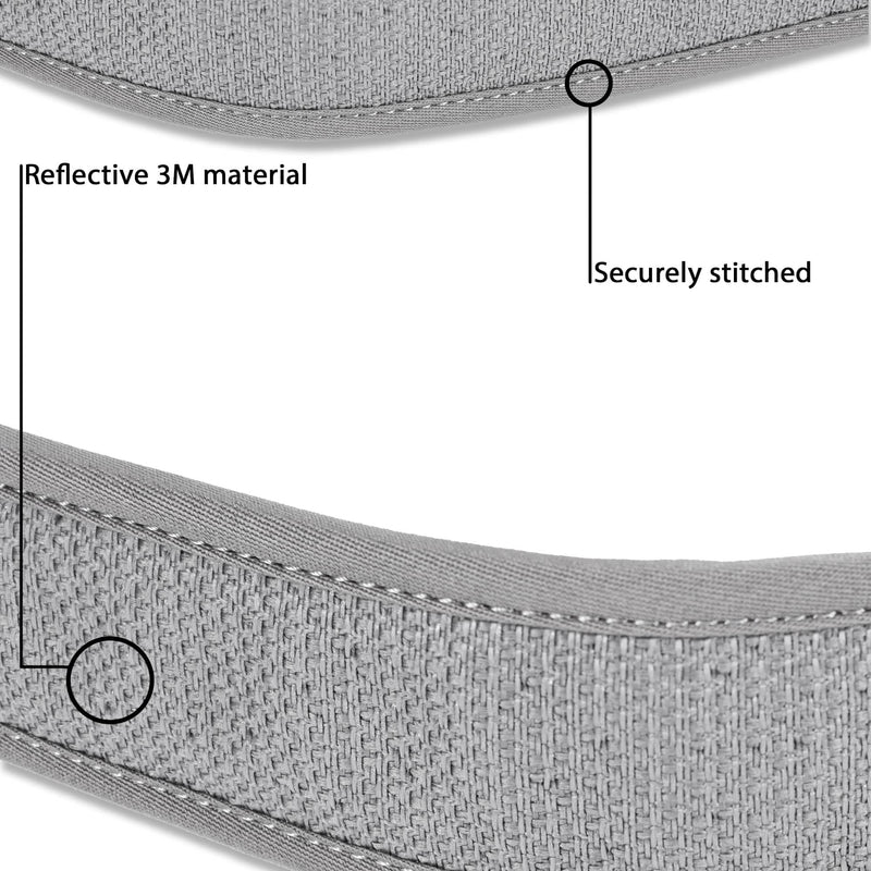 BullyBillows Active Light Cotton & Mesh Dog Collar, Lightweight and Adjustable, Comfortable for Dogs | Metal Grey | Medium M