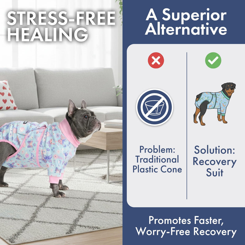 Spark Paws Dog Surgery Recovery Suit – Dog Recovery Suit After Surgery, Anti-Lick Dog Onesie, Abdominal Wound Protector, Soft Cone Alternative for Spay Neuter Male Female Pet Recovery - Butterfly, 4XL 12 Butterfly 4XL: 75-100lbs - PawsPlanet Australia