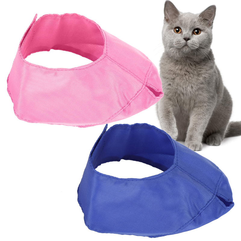 Sonew Cat Muzzle Cover 'A Breathable Nylon Pet Face Cover for Bathing and Grooming Supplies in Blue and Blue (S) Blue+Pink S