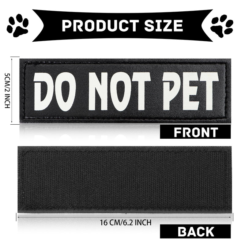 4 Pack Reflective Service Dog Patch with Hook Backing, Tactical Dog in Training Harness Reflective and Removable Tags, Do Not Pet and in Training Dog Patches (6.2 X 2 Inch) Large - 2”x 6.2” IN TRAINING*2 + DO NOT PET*2 - PawsPlanet Australia
