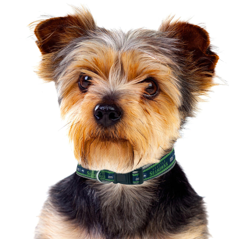 Pets First NFL Seattle Seahawks Licensed PET COLLAR, Small - Heavy-Duty, Strong, and Durable Dog Collar. Available in 31 Football Teams and 4 Sizes