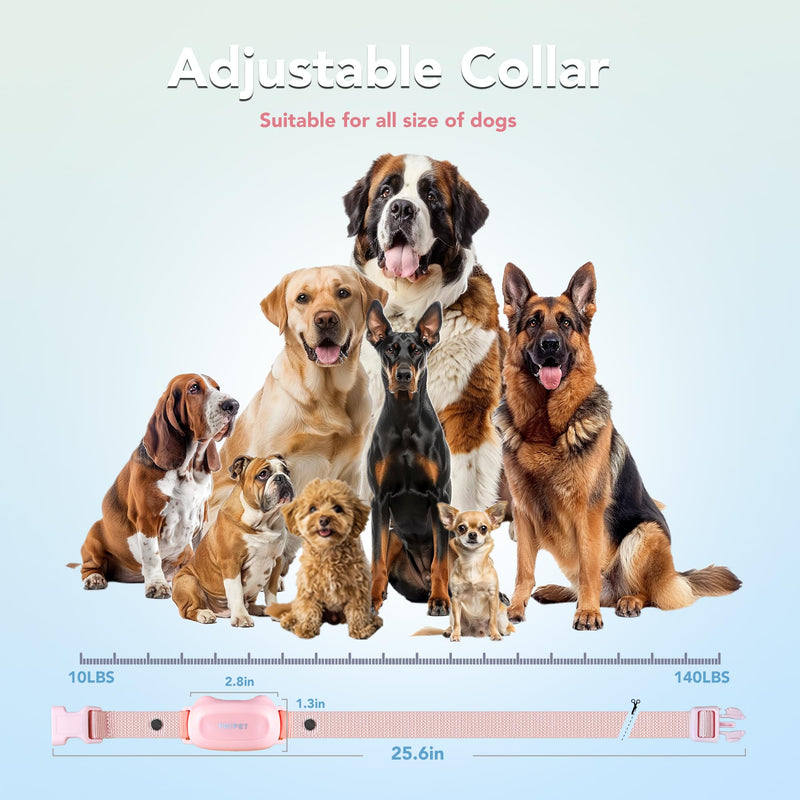 PATPET Dog Shock Collar with Remote - Waterproof Dog Training Collar for Small Medium Large Dogs with Beep, Vibration and 16 Static Levels Shock Pink One Collar