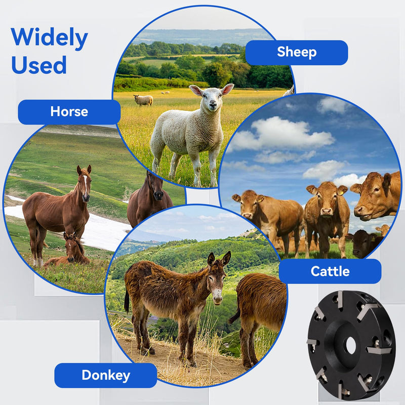 Hoof Trimming Disc 8 Teeth, Professional Steel Livestock Hoof Trimming Plate for Cattle Cows Horses Sheep Treated Rotary Grinder Disc for Angle Grinder Cow Hoof Repair Tool (3.9 x 0.6 inch)