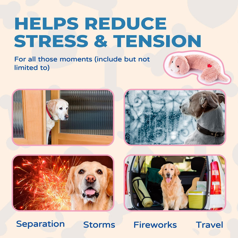 Heartbeat Toy Puppy Heartbeat Stuffed Toy for Dog Calming Aid, Heartbeat Puppy Toy for Pets Anxiety Relief, Dog Comfort Toy for Behavioral Aid Crate Training, Puppy Essential Pink - PawsPlanet Australia