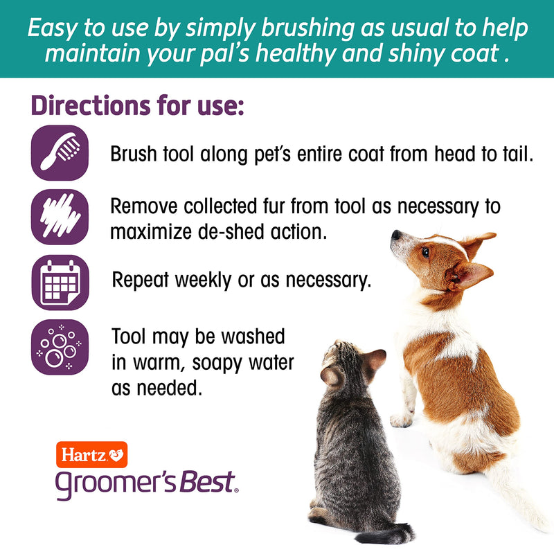 Hartz Groomer's Best Fur Fetcher De-Shedder Cat Brush,Black - PawsPlanet Australia