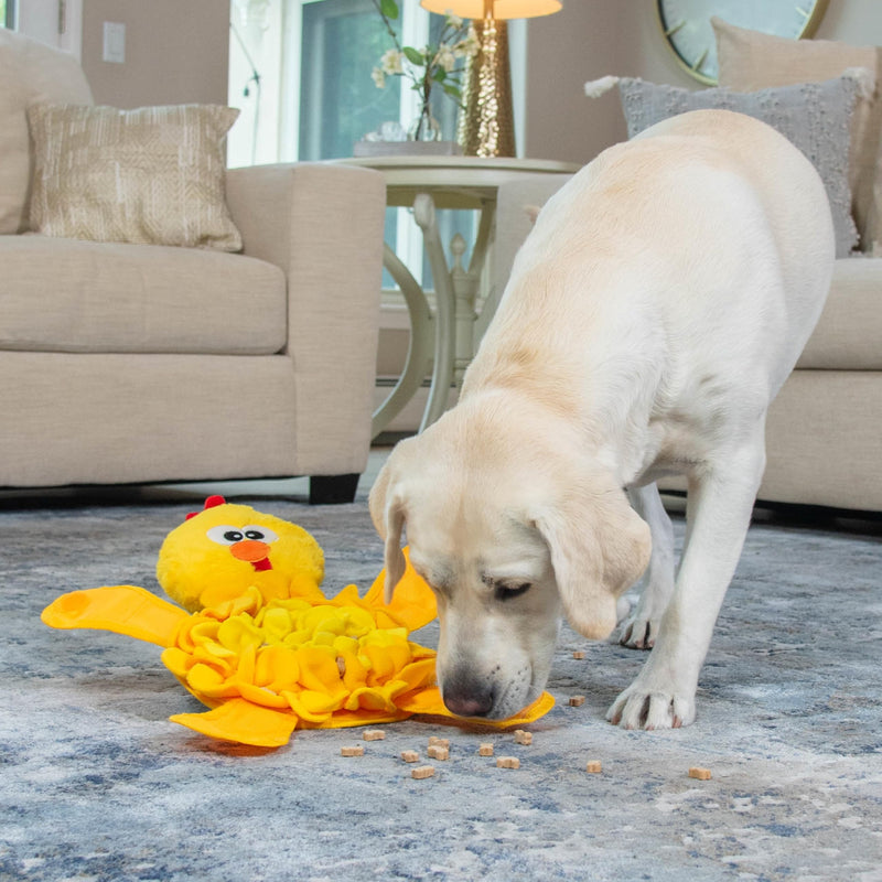 Outward Hound by Nina Ottosson Snuffle Palz Plush Snuffle Mat Dog Treat Puzzle, Non-Slip, Yellow, Chicken Snuffle Palz Chicken - PawsPlanet Australia
