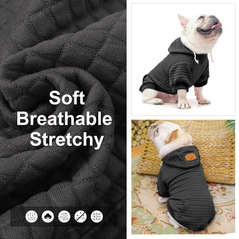 BEAUTYZOO Dog Hoodie for Small Medium Large Dogs, Winter Fall Warm Dog Clothes for Puppy S M Sized Dogs Girl Boy, Dog Sweater Shirt Hoodies with Pocket Bulldog Pitbull Cat Clothing Coat M (Back: 16",Chest: 22", Neck: 13") Black