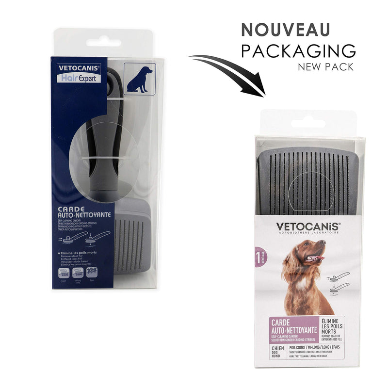 Vetocanis Retractable and Self-Cleaning Grooming Brush for Dogs, 0.2 kg