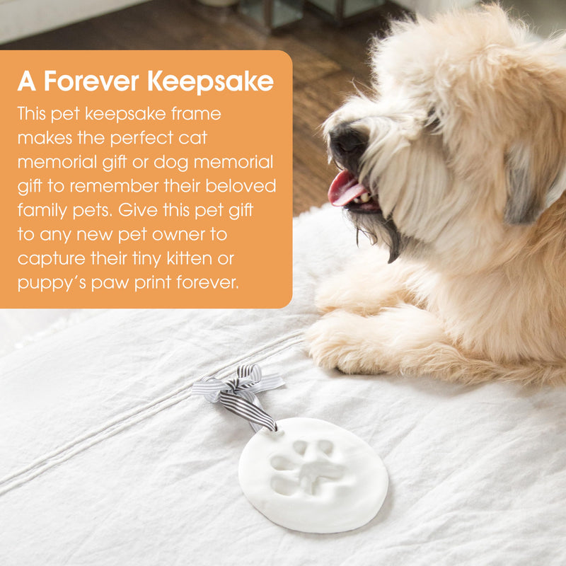 Pearhead Pet Paw Print Keepsake Ornament Kit - DIY Hanging Clay Keepsake for Dogs & Cats, Pet's First Christmas Ornament, Customized Family Ornament, 3 Ribbons - PawsPlanet Australia