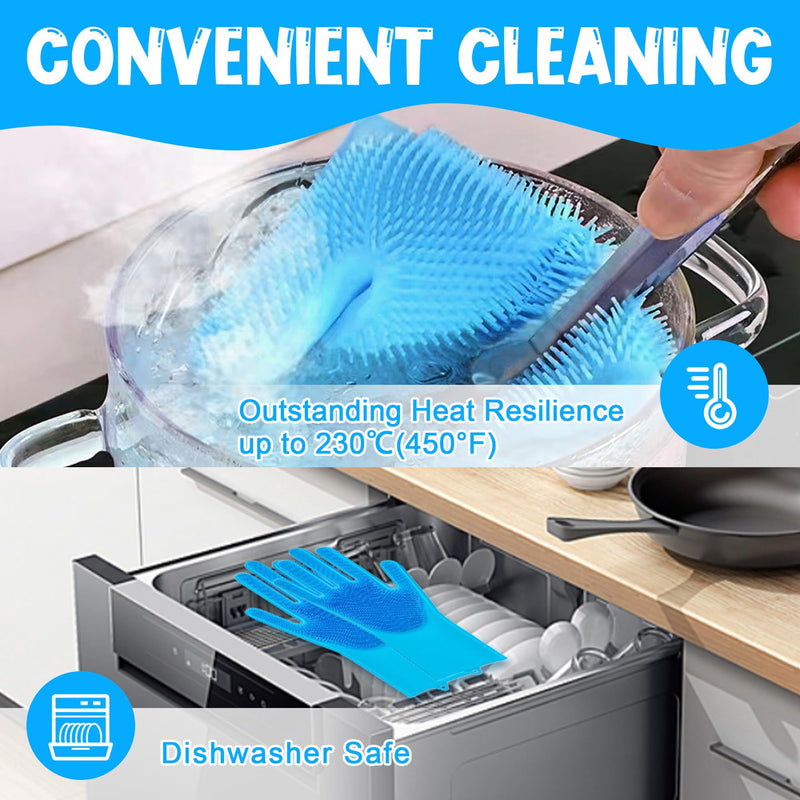 Pet Washing Gloves - Dog and Cat Shampoo Bathing Gloves, High Density Bristles Washing Brush, Heat Resistant Cleaning Gloves, Gentel Grooming and Massage Scrubber for Dogs, Cats, Horses, and Rabbits - PawsPlanet Australia