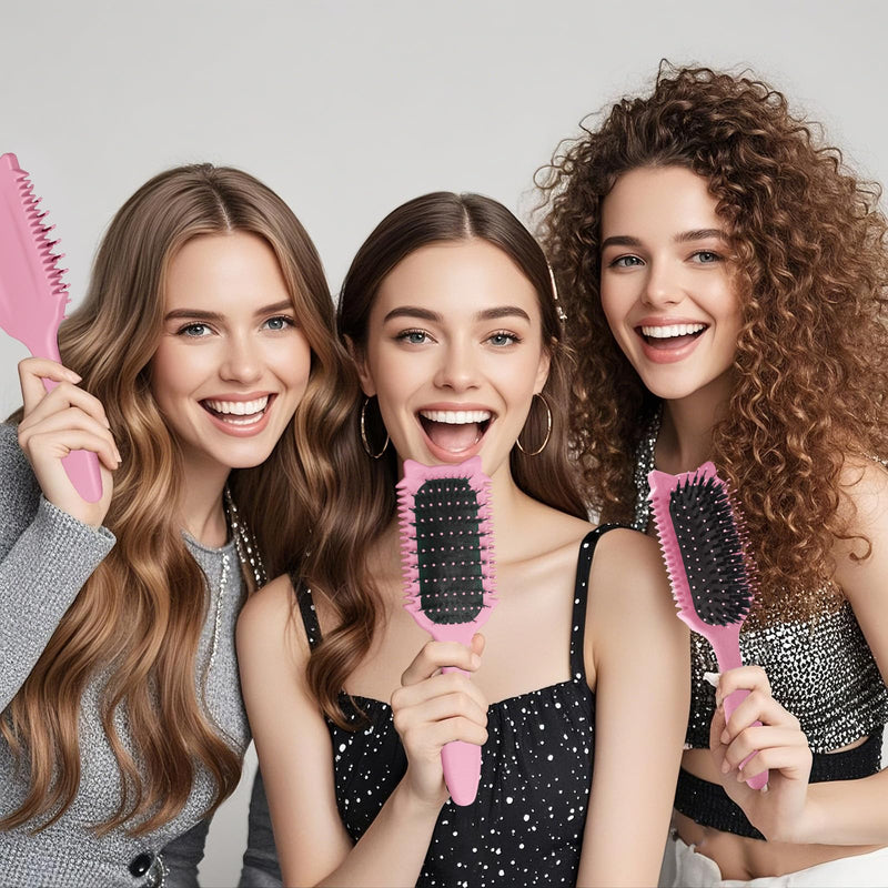 Curl Defining Brush, Curly Hair Brush for Curls Waves & Coils, Define, Volumize, Detangle Women Girls Curls, Reduce Hair Pulling Frizz, Fun Cat-Head Design, Pink, 1PCS - PawsPlanet Australia