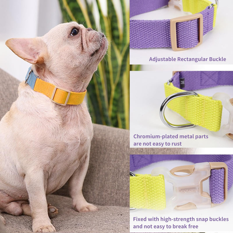 No Pull Dog Harness and Leash Set, Dog Collar, Step in Dog Halter Harness with Poop Bag Holder, Adjustable Lightweight Cotton Straps Suitable for Small Medium Large Dogs Outdoor Walking Running Hiking Blue-Orange-Set L - PawsPlanet Australia
