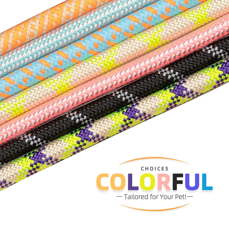 Durable Slip Leads for Dogs, Heavy Duty Strong Rope Slip Leash for Large, Medium Dogs No Pull Training Leashes (Purple and Green Alternating, 1/2" x 6 FT (30~120 lbs.)) Purple and Green Alternating 1/2" x 6 FT (30~120 lbs.) - PawsPlanet Australia