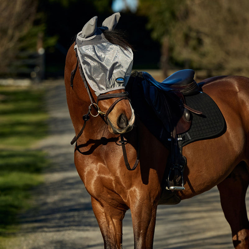 WeatherBeeta ComFiTec Hexi Shield Ride On Fly Mask, Silver, Large L