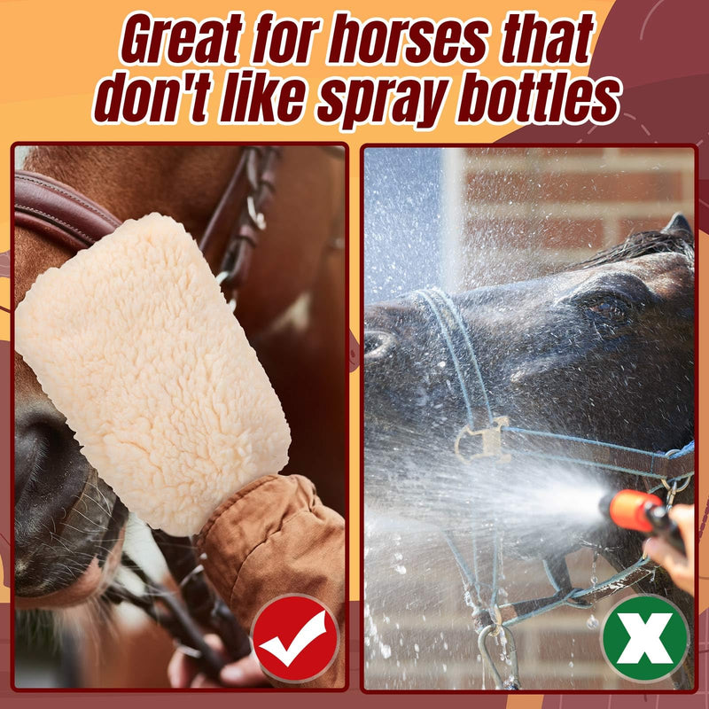 Fleece Applicator Wipe Mitt for Horses Grooming Mitts for Tack Cleaning Glove Soft White Mitts for Horse Bathing, Spreading Hair Treatments, Leather Care or Sensitive Horses and Dogs - PawsPlanet Australia