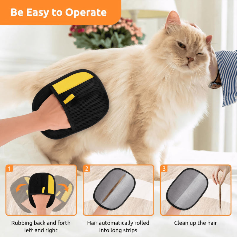 2 Pcs Pet Hair Remover Glove, Cat & Dog Reusable Electrostatic Gloves Pet Hair 2025 New Upgrade,Grooming Pet Hair Remover Tool, Reusable Quick De-Shedding Gloves for Couch、 Clothing、Carpet,、Car Seats - PawsPlanet Australia