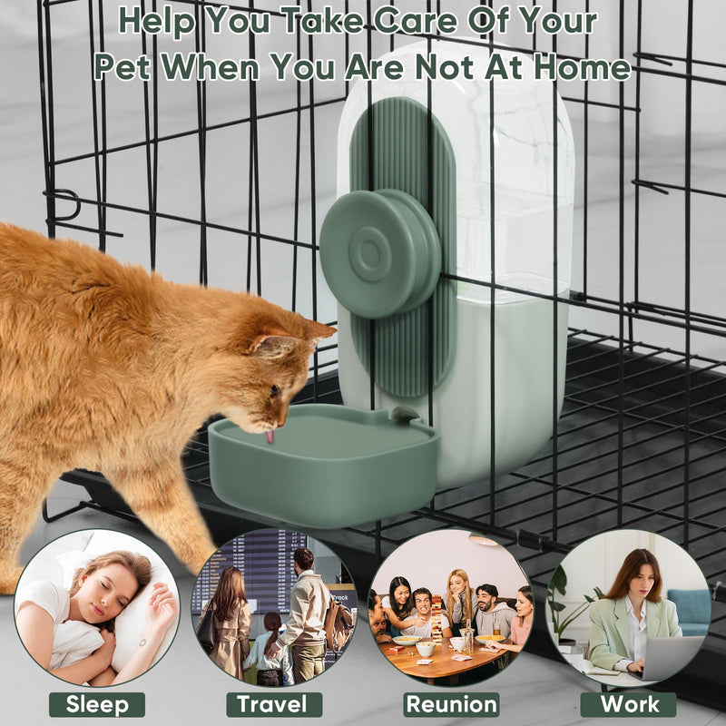 28oz Rabbit Water Bottle,Hanging Automatic Water Dispenser for Cage,Ferret Bunny Guinea Pig Water Bowl,Suitable for Small Animal(Cage Grid Spacing Over 1.2'')(Green) Green - PawsPlanet Australia