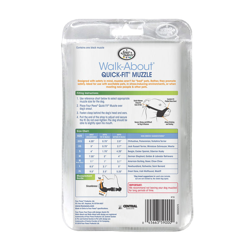 Four Paws Walk-About Quick-Fit Dog Muzzle 3 - Medium 3-Medium - PawsPlanet Australia
