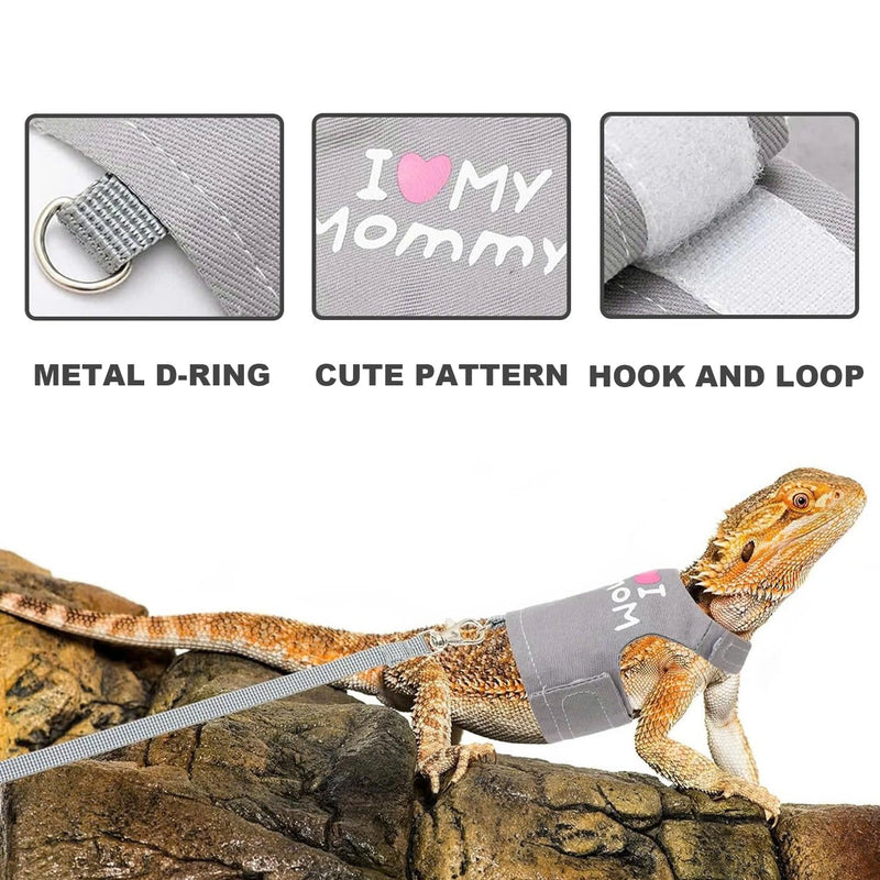 Bearded Dragon Harness and Leash Set - Adjustable Reptile Harness with Cute Design for Small Animals | Comfortable Outdoor Walking Gear for Lizards - PawsPlanet Australia