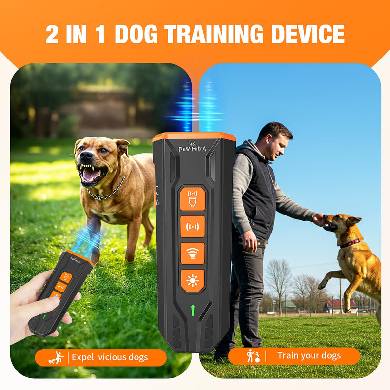 2025 Dog Bark Deterrent Device Rechargeable Ullasonic Anti-Barking Trainer Stops Barking & Bad Behavior 23FT Long-Range Safe for Dogs No Shock Press Button Instant Control Dog Training Indoor Outdoor - PawsPlanet Australia