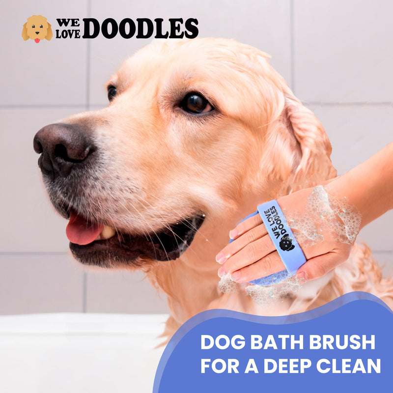We Love Doodles Dog Grooming Bath Brush & Detangler Spray
