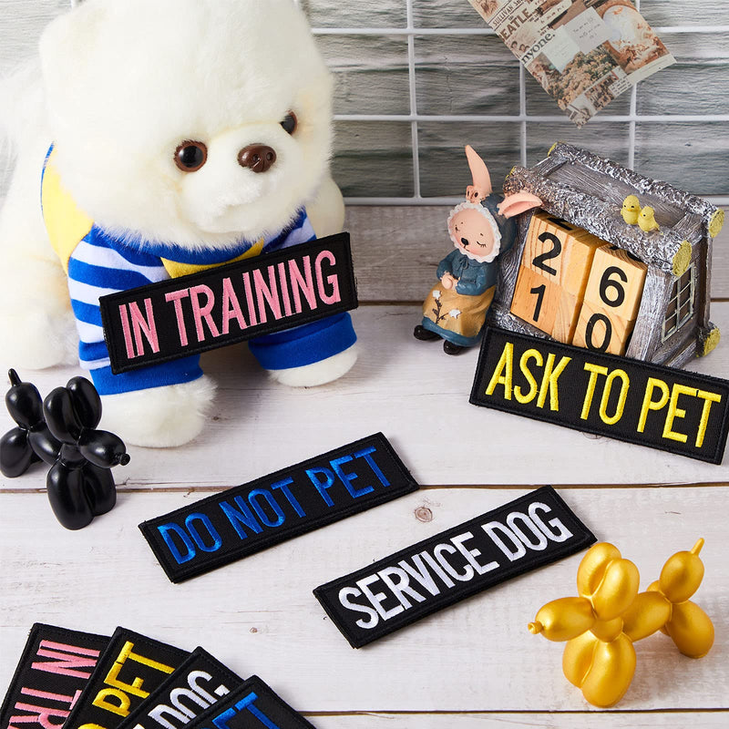 8 Pieces Service Dog Patches Colorful Dog Vest Harnesses Patches Do Not Pet Vest Patches Ask to Pet for Animal Tactical Harnesses Collars Leashes - PawsPlanet Australia