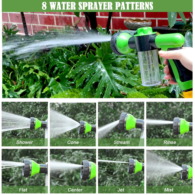 Pup Jet Dog Wash Outdoor, 8-in-1 Dog Sprayer Hose Attachment with Dog Shower Brush and Pet Grooming Comb, 3/4 Inch Standard Garden Hose Nozzle for Watering Flowers, Car Washing, Pet Bathing(Green) Green - PawsPlanet Australia