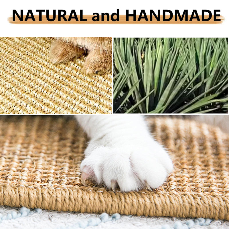 Oncpcare Rabbit Scratch Mat - Natural Bunny Scratching Pad for Claws and Teeth Care, Chew Toys, Pet Cage Bedding for Biting, Sleeping, Nesting - 24x16 Natural 1pcs 24"x16"