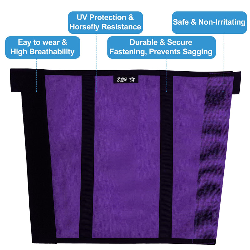 RCL Breathable Horse Fly Boots Set of 4, UV Protective Mesh Horse Leggings, Stomp-Reducing Horse Boots Stay-On Design with Nylon Support, Easy Fit Fly Boots for Horses Hoof & Leg Protection Purple - PawsPlanet Australia