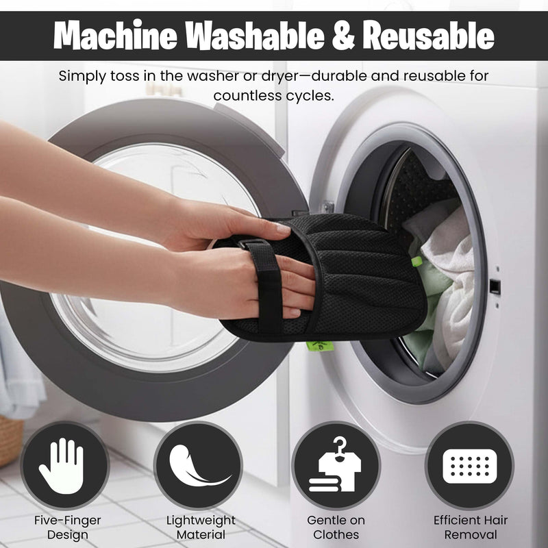 Pet Hair Removal Glove for Cats & Dogs, Five-Finger Electrostatic Pet Hair Remover Gloves, Reusable & Washable Magic Brush Pet Hair Removal Tool for Couch, Clothing, Carpet, Car Seat, Velcro Strap - PawsPlanet Australia
