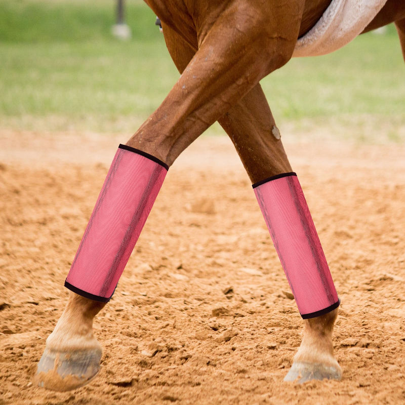 Jexine Set of 8 Mesh Fly Boots for Horse Loose Fitting Non Slip Breathable Horse Fly Leggings Protective Reduces Stress Leg Fatigue Wraps for Preventing Flies Mosquitoes Bite Pink, Dark Blue