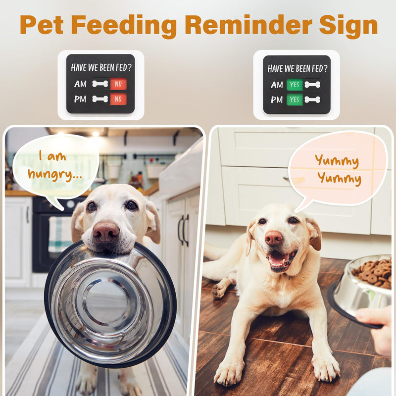 Dog Feeding Reminder - Magnetic Dog Feeding Chart with Have We Been Fed AM/PM Tracker, Dog Fed Sign with Pet Tracker, Dog Feeding Magnets for Fridge, Prevent Overfeeding Modern - PawsPlanet Australia